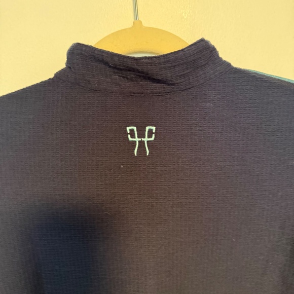 Horse Pilot Suntech Navy Quarter Zip Long Sleeve Top Mesh Medium Equestrian - Picture 10 of 14